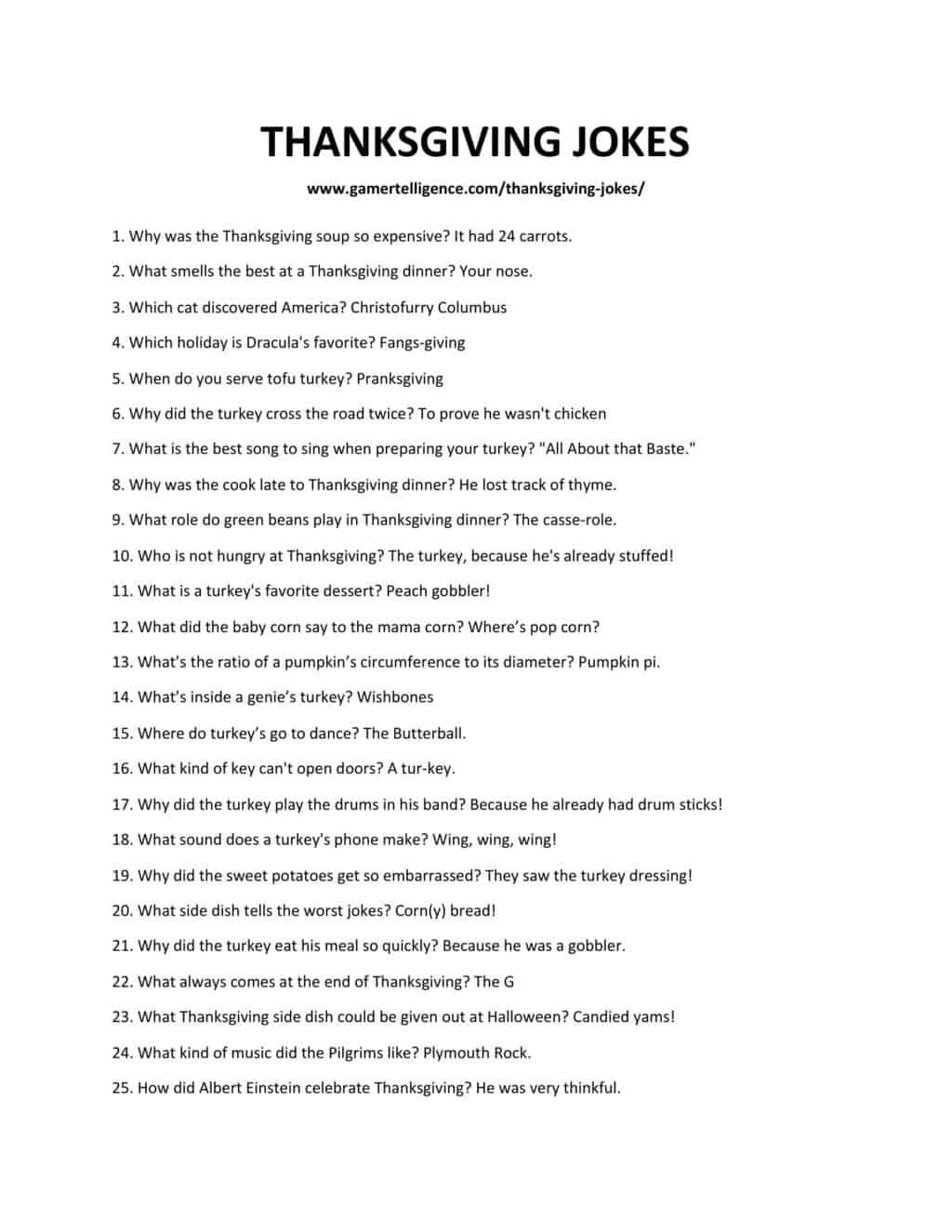35 Best Thanksgiving Jokes - This is the only list you'll need.