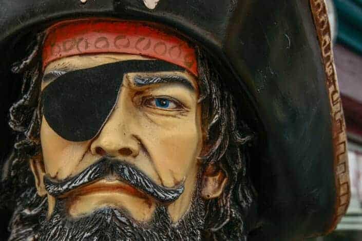 An eye-patched pirate.