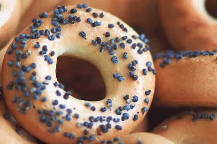Mouth-watering sprinkled donuts.