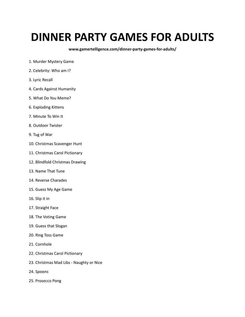 15 Dinner Party Games For Adults It s The Excellent List For Every One 